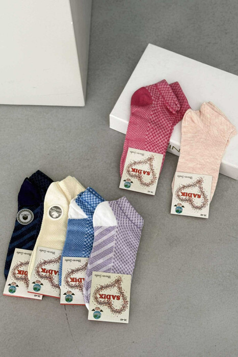 6 PAIR MULTI PATTERN WOMEN ANKLE SOCKS MULTIPLE/SHNGJ - 2