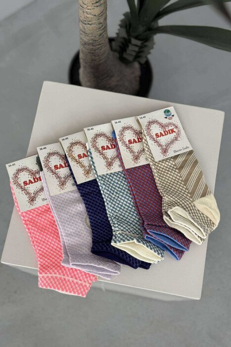 6 PAIR MULTI PATTERN WOMEN ANKLE SOCKS MULTIPLE/SHNGJ - 1