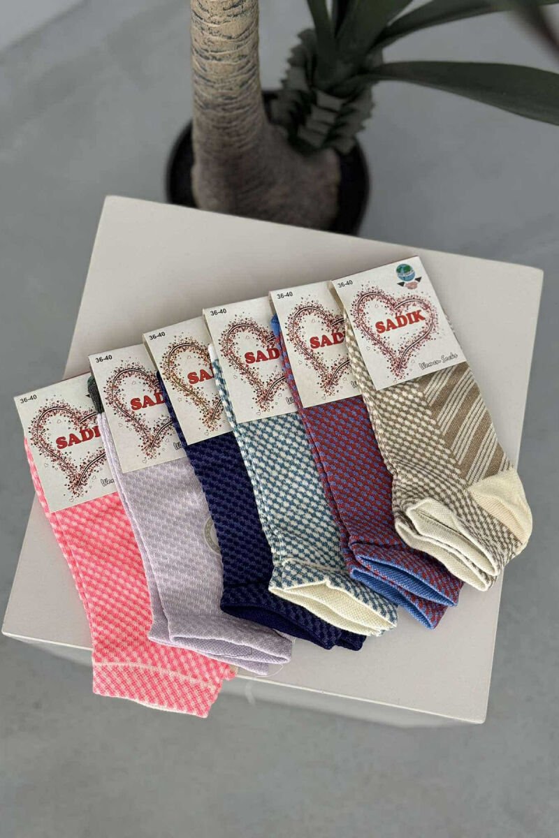 6 PAIR MULTI PATTERN WOMEN ANKLE SOCKS MULTIPLE/SHNGJ - 1