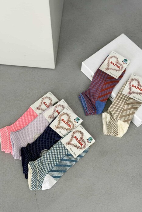 6 PAIR MULTI PATTERN WOMEN ANKLE SOCKS MULTIPLE/SHNGJ - 2