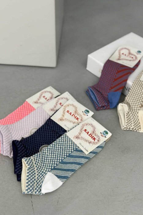 6 PAIR MULTI PATTERN WOMEN ANKLE SOCKS MULTIPLE/SHNGJ - 3