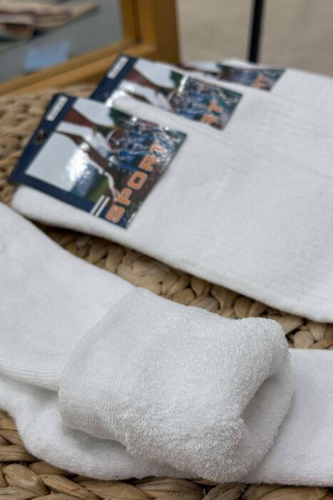 6 PAIR SIMPLE MEN SOCKS WHITE-E BARDHE - 4