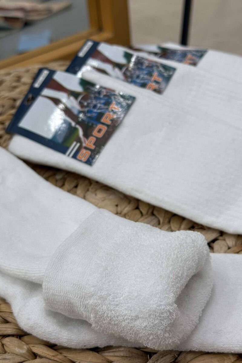 6 PAIR SIMPLE MEN SOCKS WHITE-E BARDHE - 4