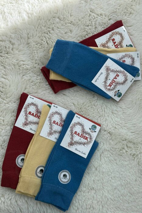 6 PAIR SIMPLE WOMEN ANKLE SOCKS MULTIPLE/SHNGJ - KLAUDIO FASHION
