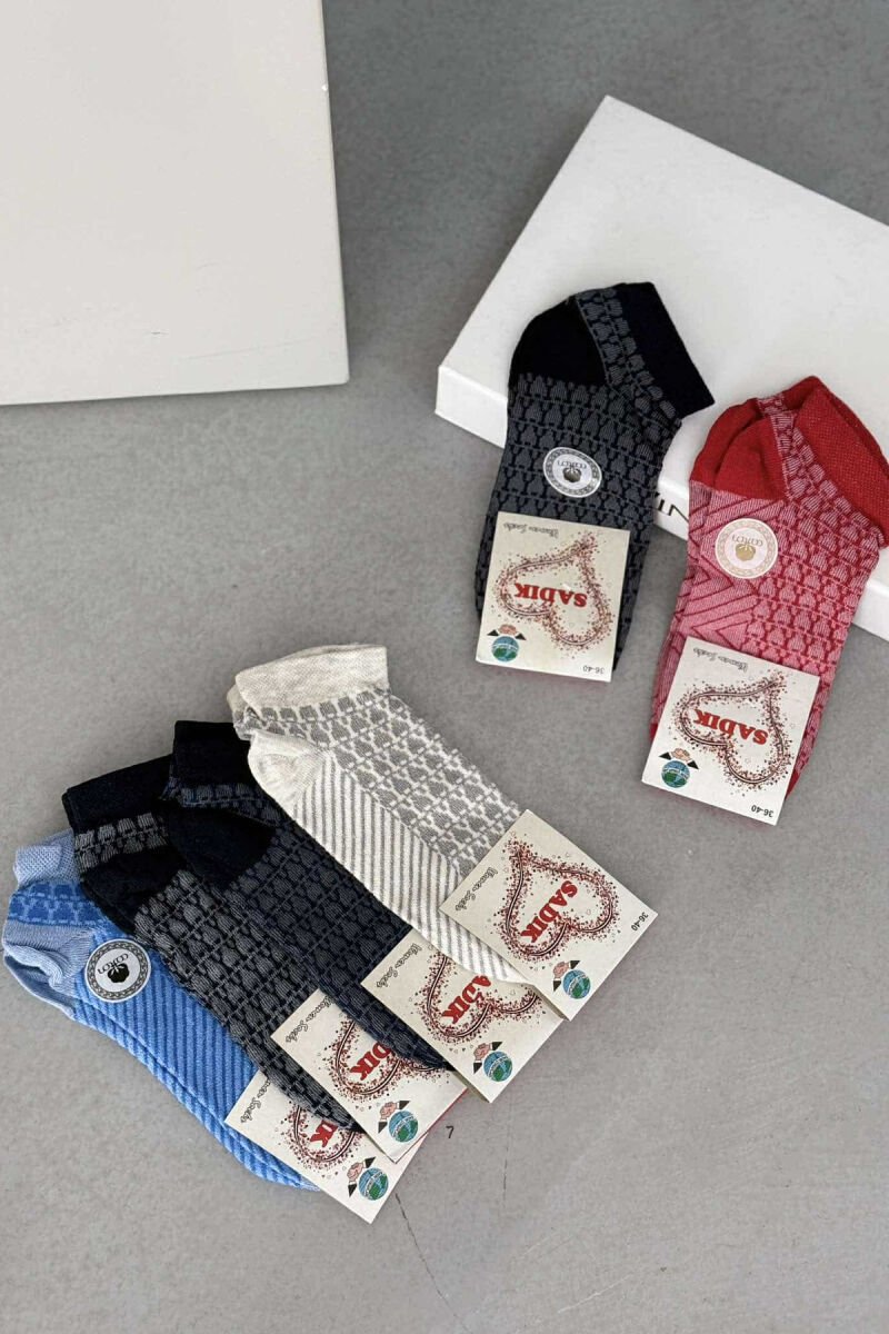 6 PAIR SIMPLE WOMEN ANKLE SOCKS MULTIPLE/SHNGJ - 1