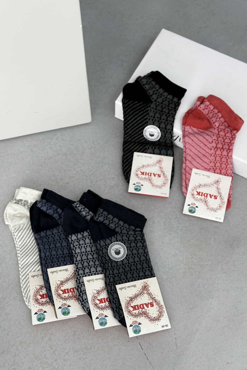 6 PAIR SIMPLE WOMEN ANKLE SOCKS MULTIPLE/SHNGJ - 1