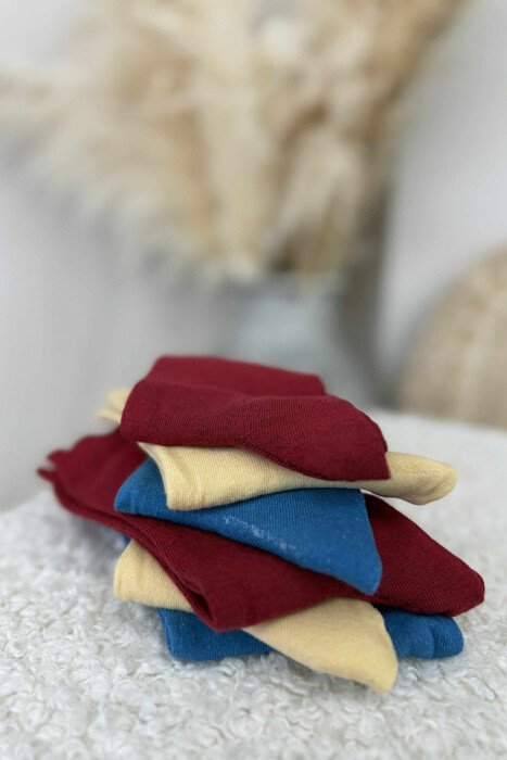 6 PAIR SIMPLE WOMEN ANKLE SOCKS MULTIPLE/SHNGJ - 5
