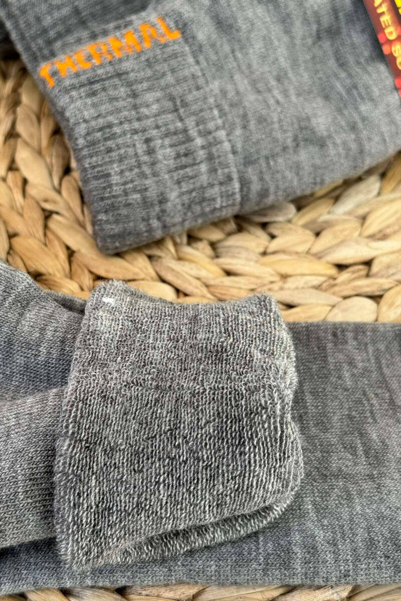 6 PAIR THERMAL MEN CREW SOCKS GREY/GRI - 3