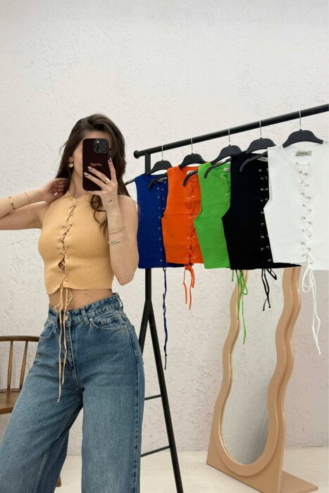 6 PIECES OF LACING ROUND NECK WOMEN TANK TOP MULTIPLE/SHNGJ - 2