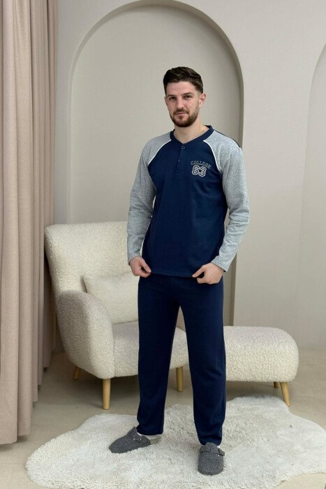 PIZHAME BLUZE ME LOGO 63 + TUTA PER MESHKUU NE NGJYRE BLU - KLAUDIO FASHION