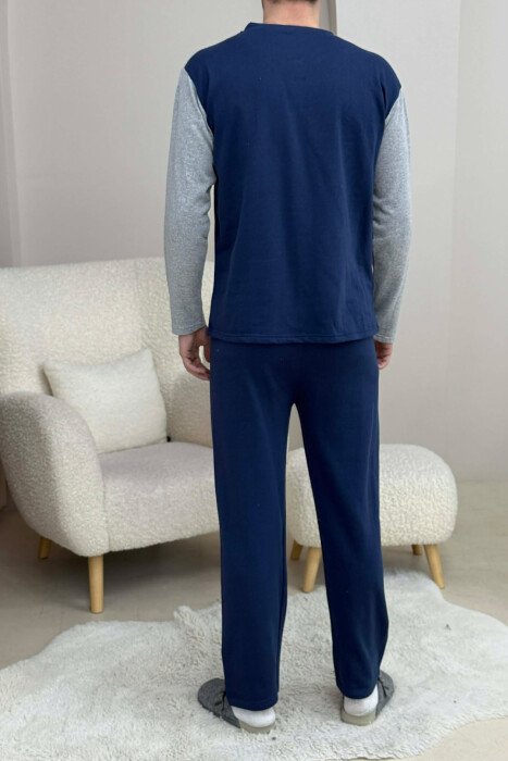 63 COLLEGE LOGO SWEATSHIRT+SWEATPANTS MEN PYJAMAS BLUE/BLU - 6
