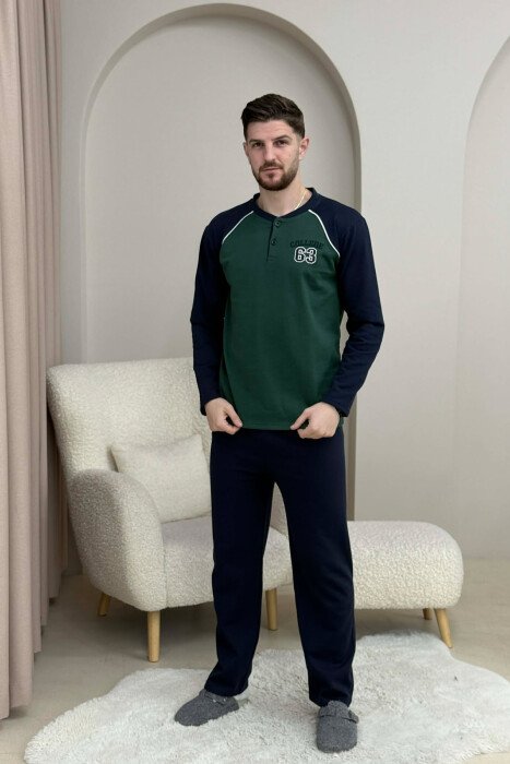 PIZHAME BLUZE ME LOGO 63 + TUTA PER MESHKUJ NE NGJYRE JESHILE - KLAUDIO FASHION