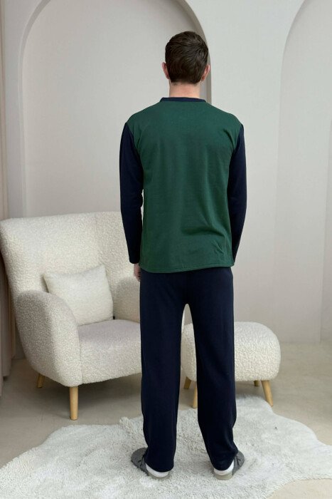 63 COLLEGE LOGO SWEATSHIRT+SWEATPANTS MEN PYJAMAS GREEN/JESHILE - 5