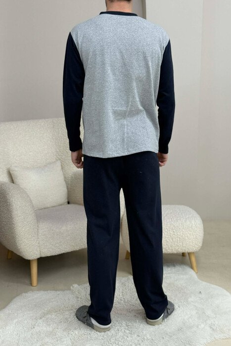 63 COLLEGE LOGO SWEATSHIRT+SWEATPANTS MEN PYJAMAS GREY/GRI - 4