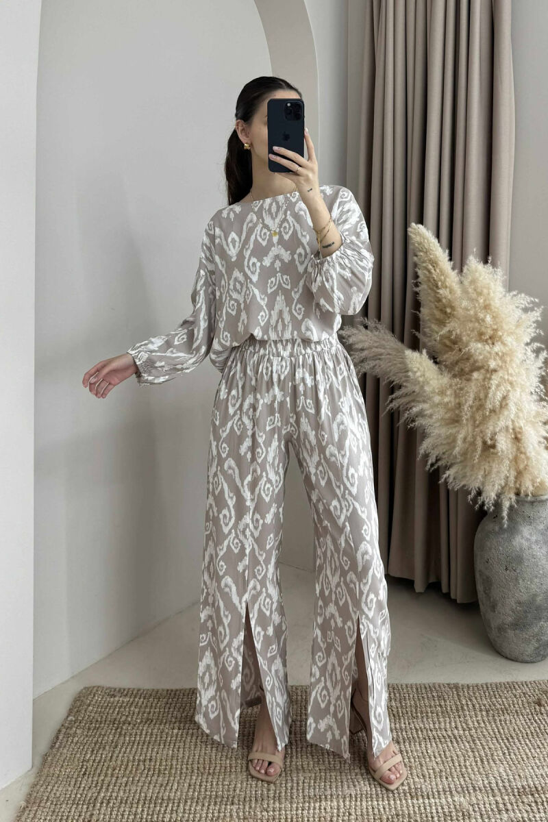 ABSRTACT PATTERN DESIGN WOMEN SET BEIGE/BEZHE - 2