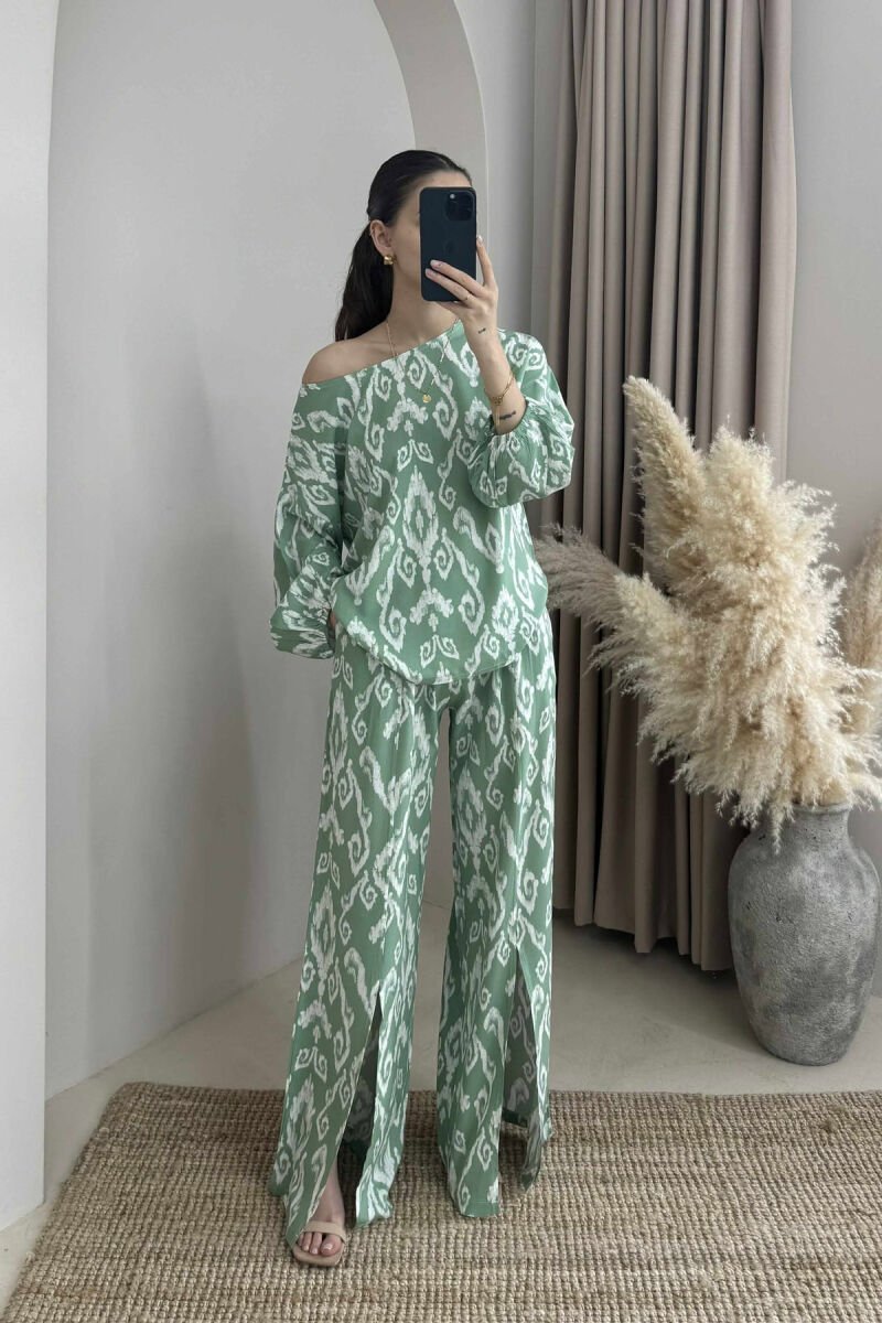 ABSRTACT PATTERN DESIGN WOMEN SET MINT/MENTE - 3
