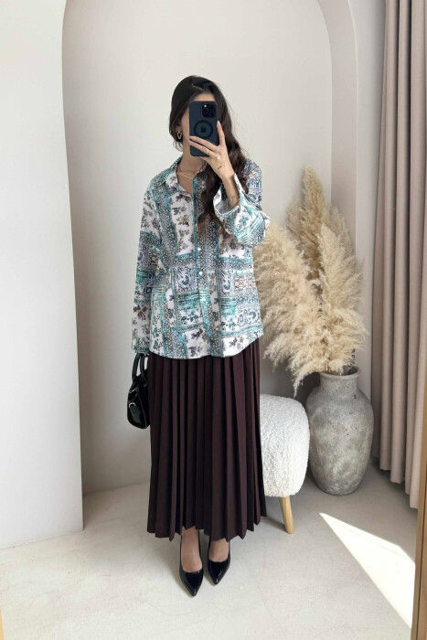 ABSTRACT DESIGN LONG SLEEVE WOMEN SHIRT MULTIPLE/SHNGJ - 7