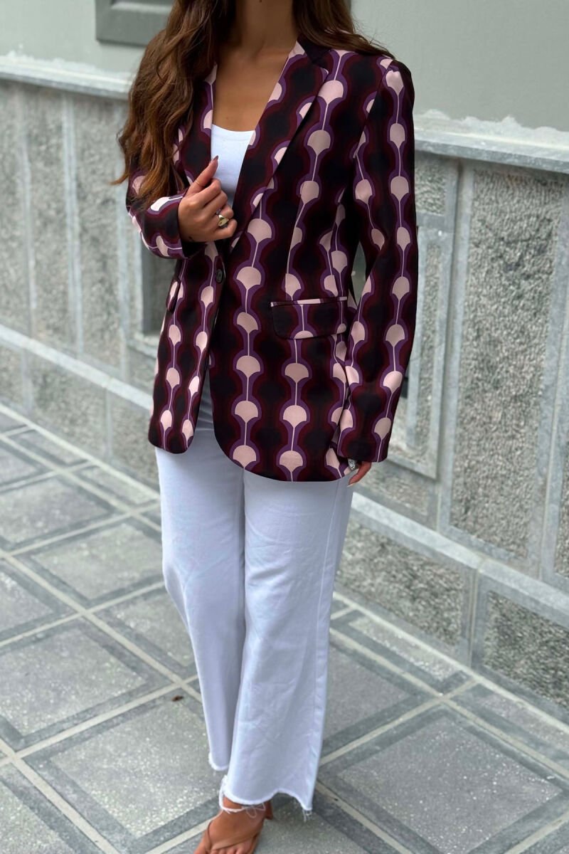 ABSTRACT DESIGN WOMAN JACKET PURPLE/LEJLA - 4