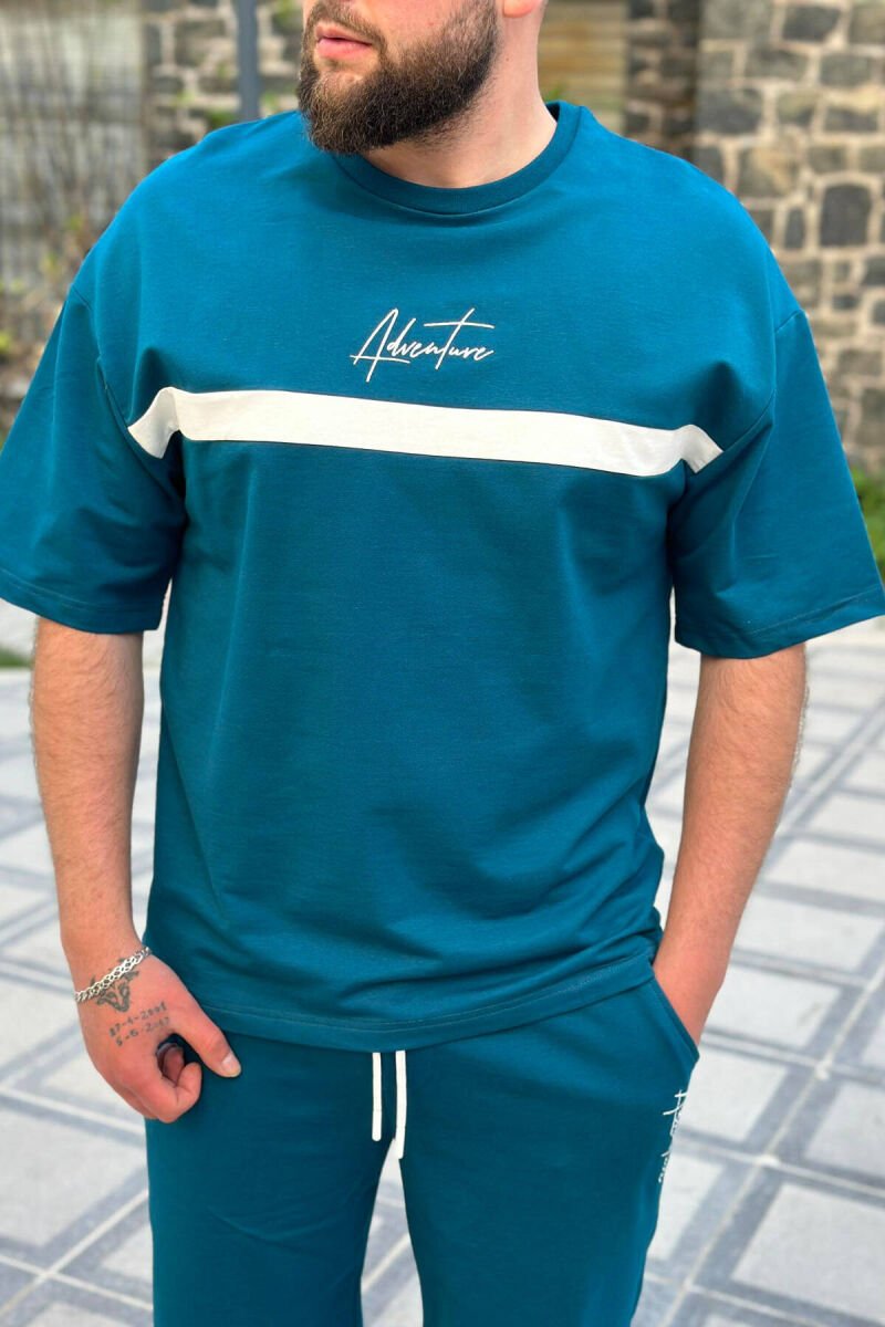 ADVENTURE COTTON MEN SWEATSUIT SET BLUE STONE/GK - 3