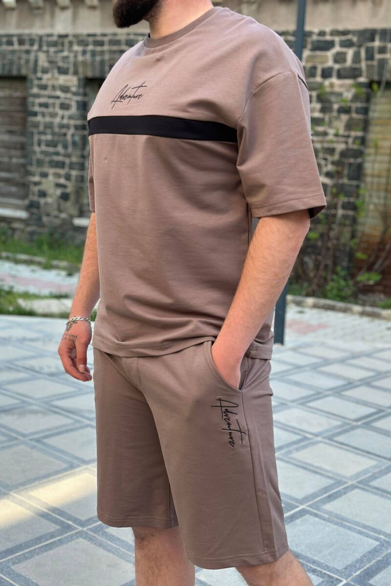 ADVENTURE COTTON MEN SWEATSUIT SET BROWN/KAFE - 2