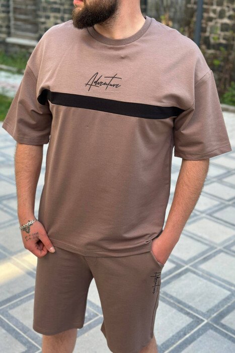 ADVENTURE COTTON MEN SWEATSUIT SET BROWN/KAFE - 4