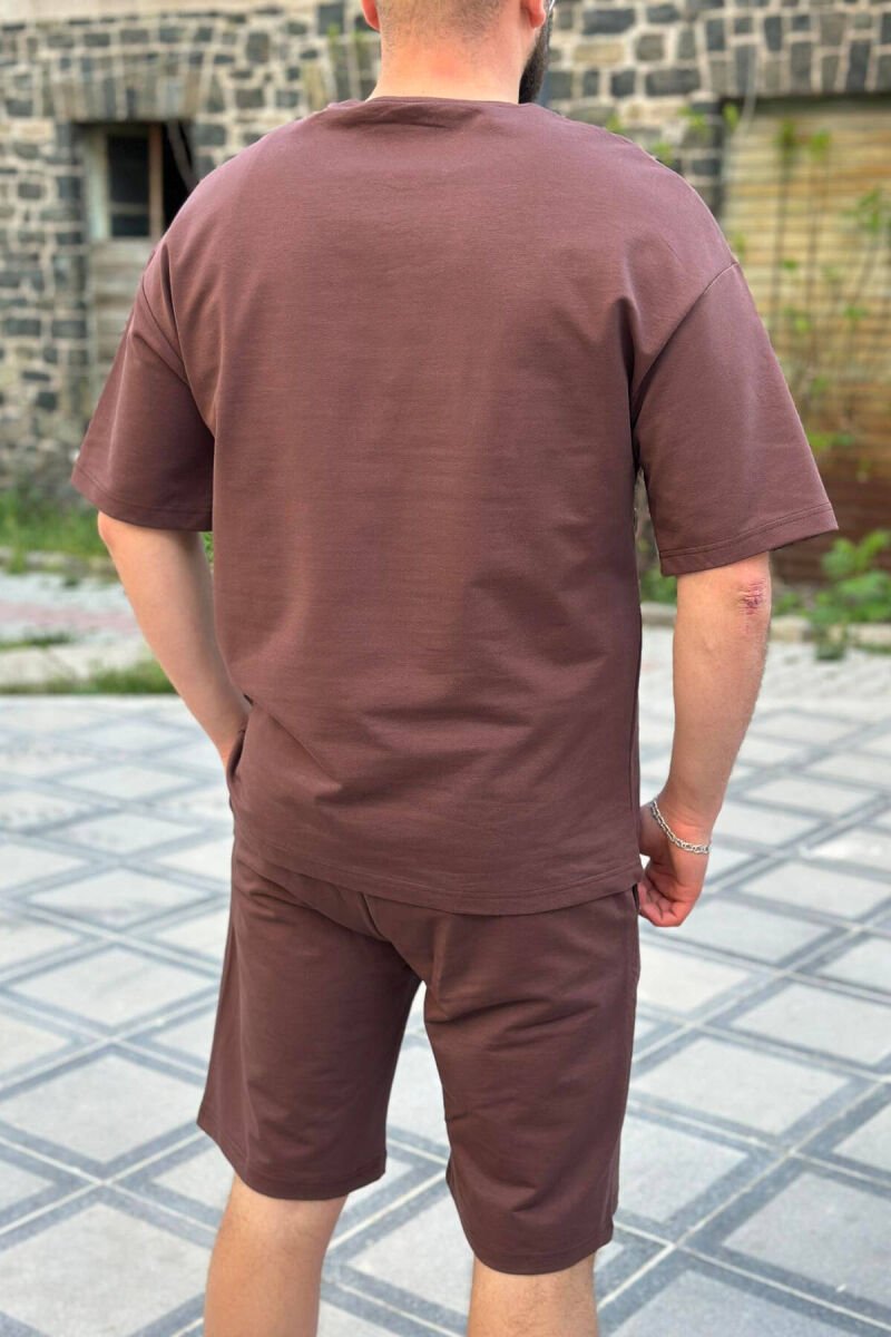ADVENTURE COTTON MEN SWEATSUIT SET DARK BROWN/KAE - 4