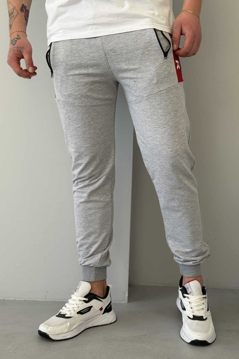 AIR COTTON ONE COLOR MEN SWEATPANTS LIGHT GREY/GZ - 1