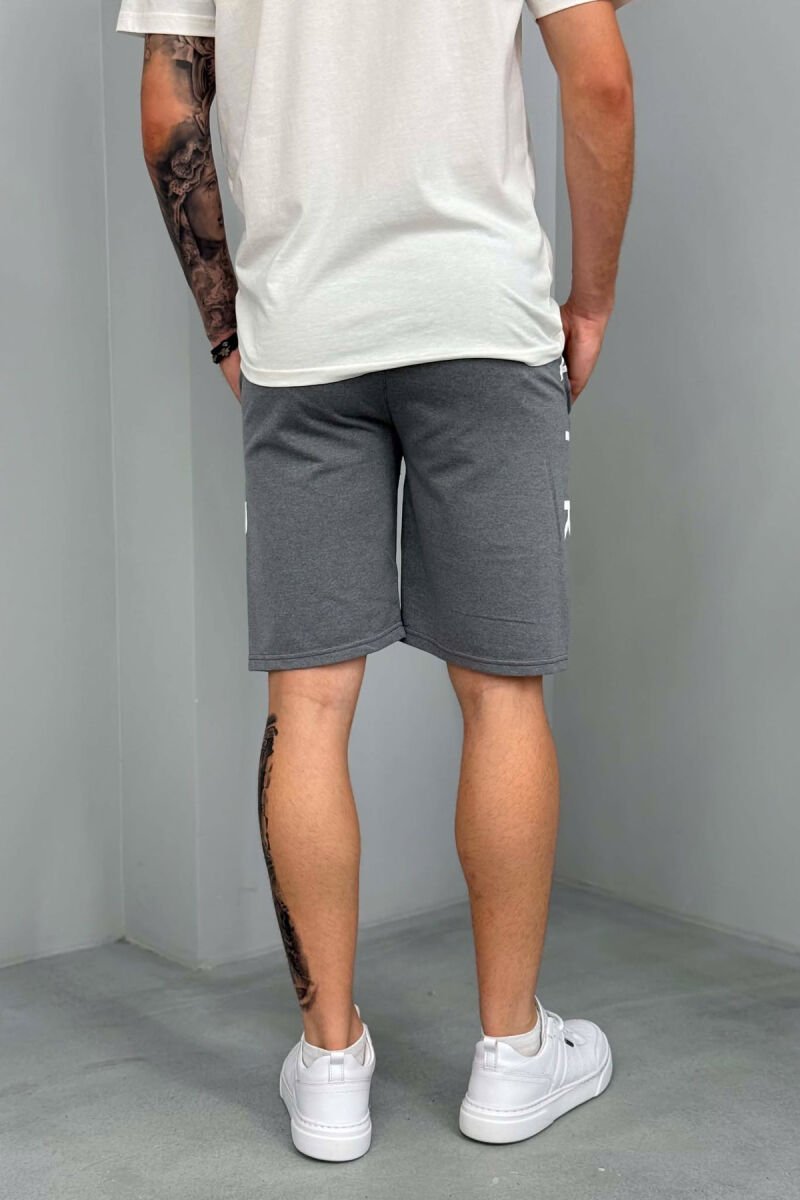 AIR SIDE WRITTING ZIPPER POCKETS MEN SHORT SWEATPANTS GREY/GRI - 3