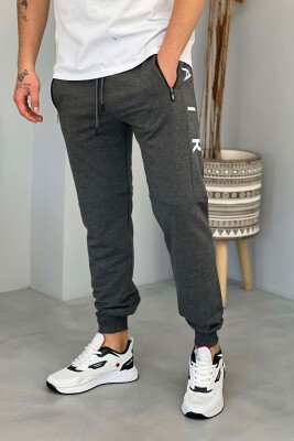 AIR WRITTING ONE COLOR MEN SWEATPANTS DARK GREY/GEE - KLAUDIO FASHION