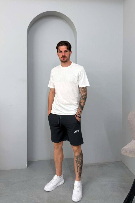 TUTA TE SHKURTRA ME SHKRIME PER MESHKUJ NE NGJYRE GRI TE ERRET - KLAUDIO FASHION