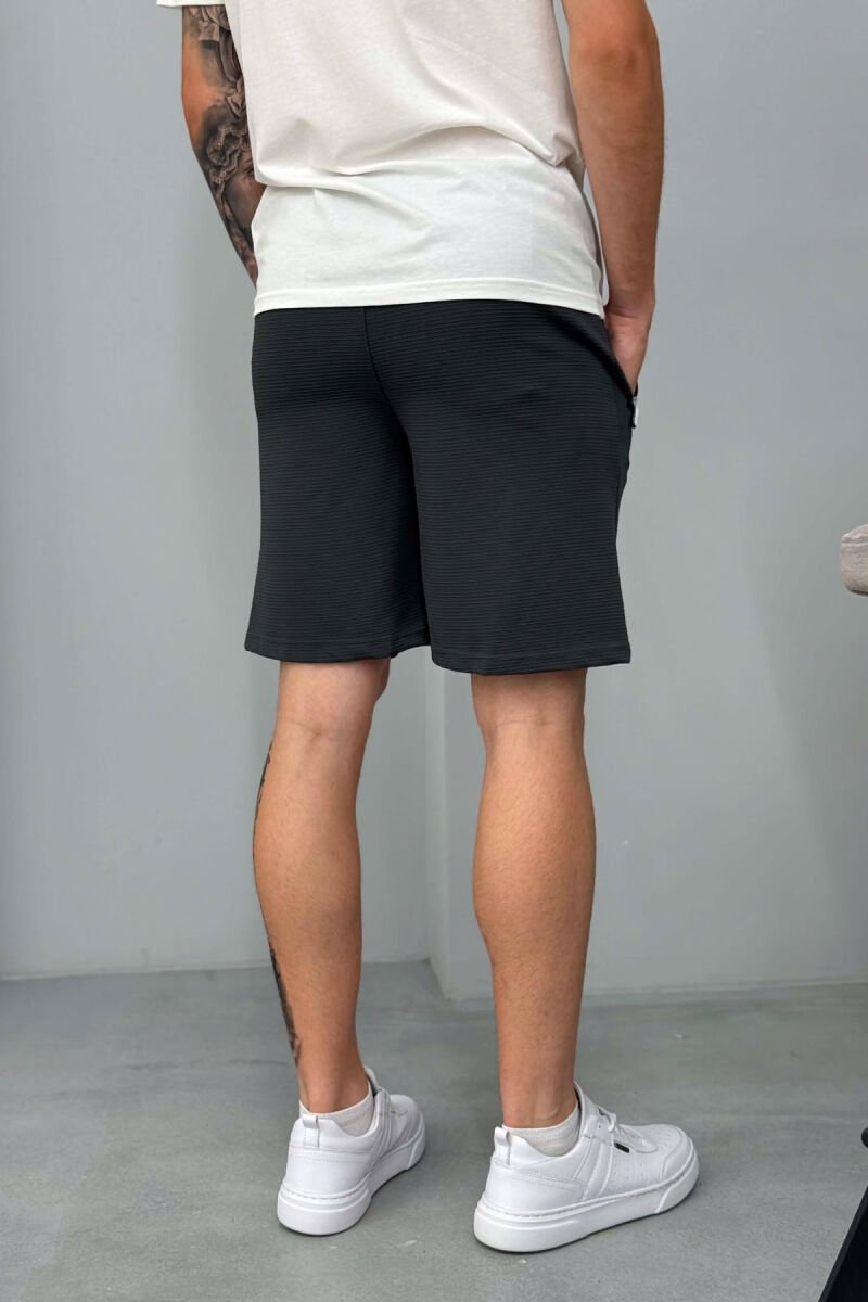 AIR WRITTING TEXTURED MEN SHORT SWEATPANTS DARK GREY/GEE - 3
