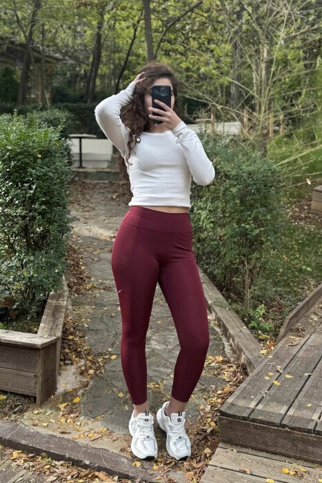 ALO SIMPLE WOMAN LEGGINGS BURGUNDY/VISHNJE - 2