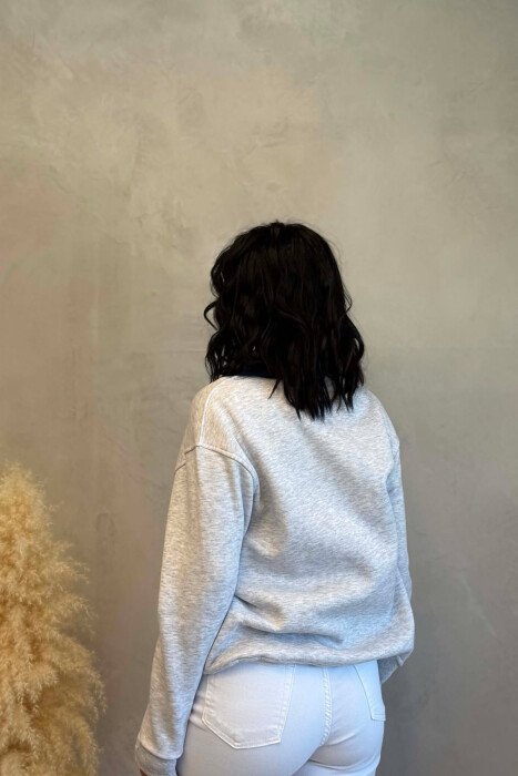 ALO WRITTINGS FLUFFY WOMAN SWEATSHIRT LIGHT GREY/GZ - 4