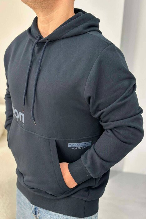 ARCTIC DESIGN MEN HOODIE DARK BLUE/BEE - 4