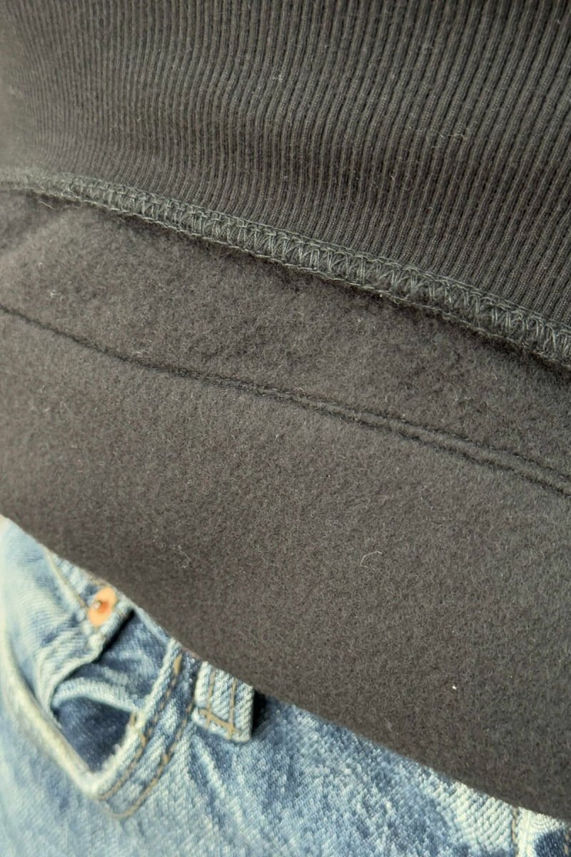 ARM POCKET DETAIL FLUFFY MEN HOODIE BLACK/ E ZEZE - 5