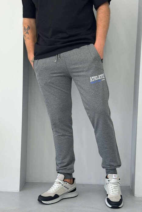 ATHLETIC ONE COLOR MEN SWEATPANTS DARK GREY/GEE - 1