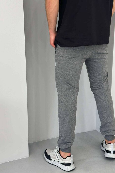 ATHLETIC ONE COLOR MEN SWEATPANTS DARK GREY/GEE - 4