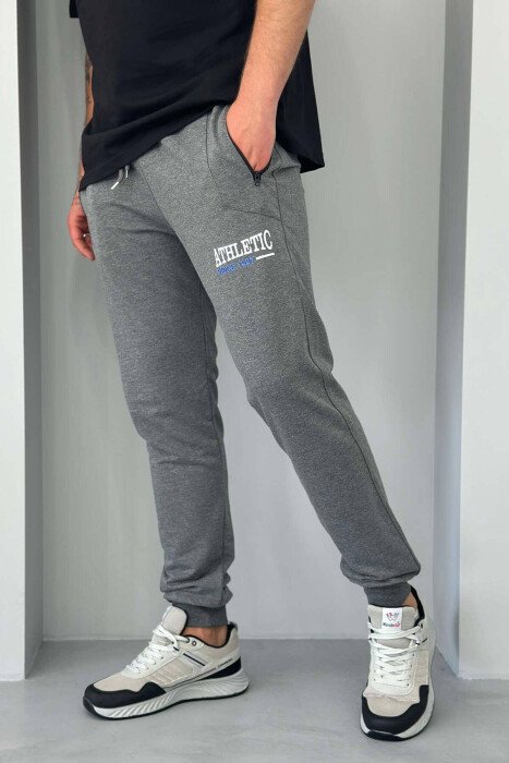 ATHLETIC ONE COLOR MEN SWEATPANTS DARK GREY/GEE - 5