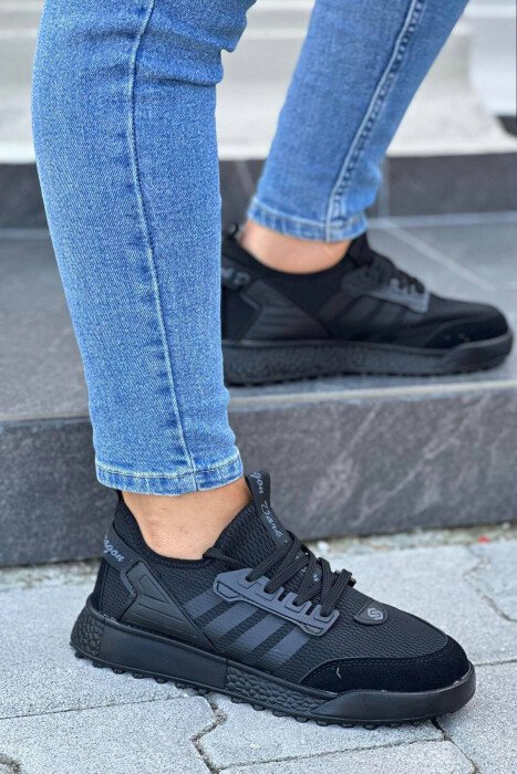 ATLETE ME DETAJIN E VIJAVE PËR MESHKUJ NË NGJYRËN E ZEZË - KLAUDIO FASHION
