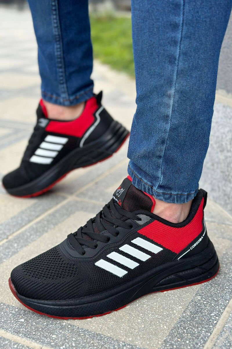 LACING PLATFORM MEN SNEAKERS BLACK-RED/ZEKU - 1
