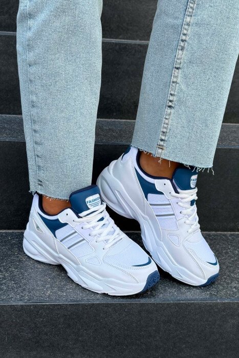 ATLETE ME PLATFORME PER FEMRA NE NGJYRE TE BARDHE ME BLU - KLAUDIO FASHION