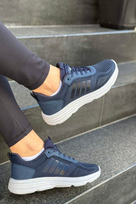 ATLETE ME PLATFORME TE THJESHTE PER FEMRA NE NGJYRE BLU + GRI - 3