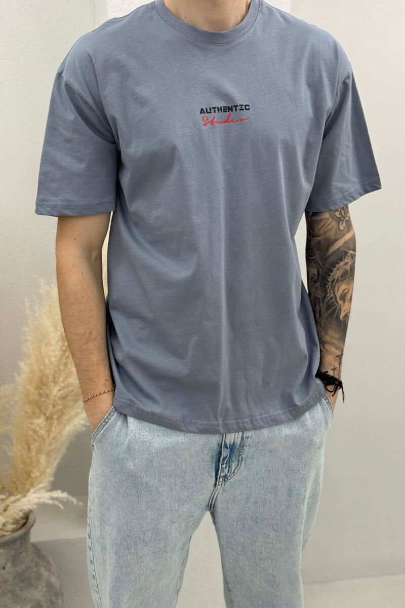 AUTHENTIC FRONT WRITTINGS MEN T-SHIRT GREY/GRI - 2