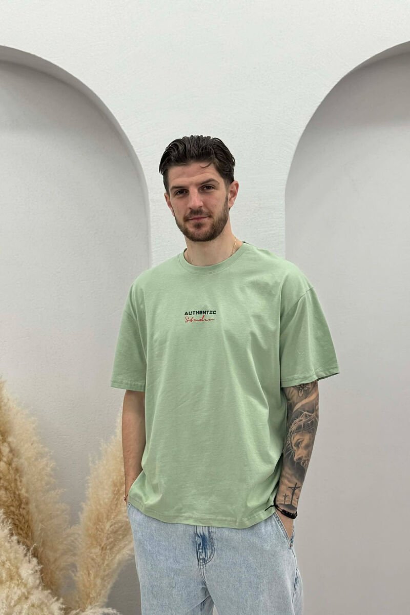 AUTHENTIC FRONT WRITTINGS MEN T-SHIRT MINT/MENTE - 1