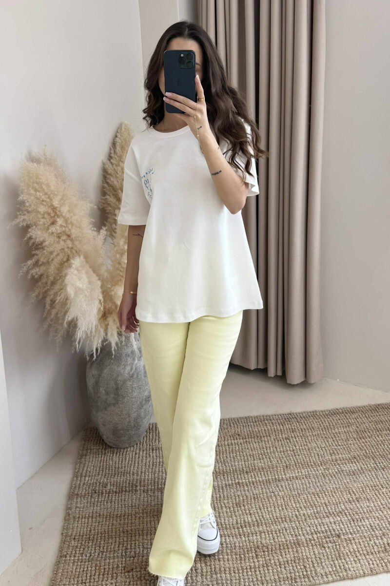 BACK DESIGN AND FRONT IMAGE WOMEN T-SHIRT WHITE-E BARDHE - 1