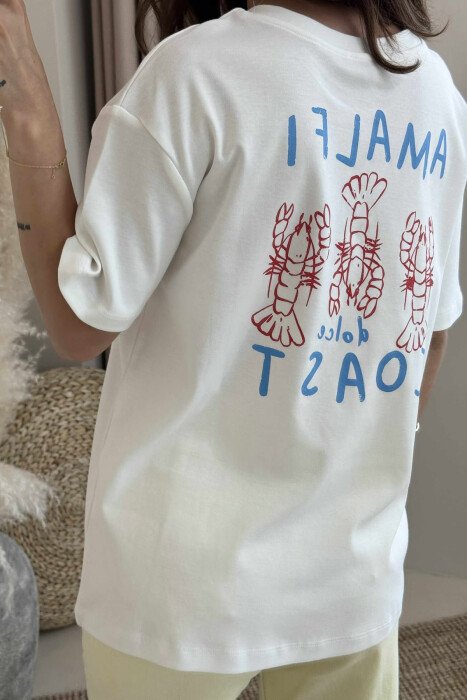 BACK DESIGN AND FRONT IMAGE WOMEN T-SHIRT WHITE-E BARDHE - 3