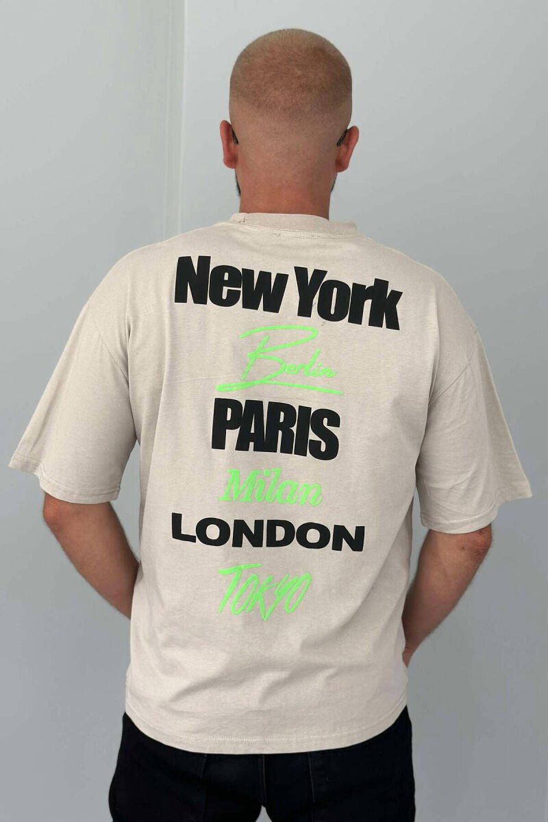 BACK DESIGN MEN T-SHIRT BEIGE/BEZHE - 3