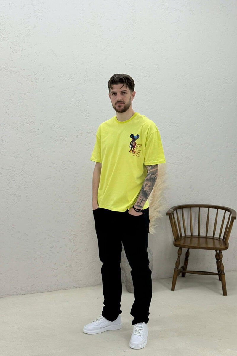 BACK IMAGE DESIGN MEN T-SHIRT NEON/NEON - 2