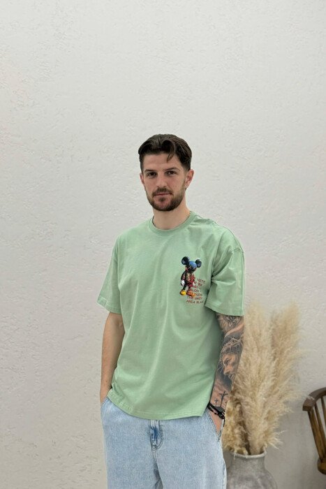 T-SHIRT ME IMAZH PËR MESHKUJ NË NGJYRËN MENTE 