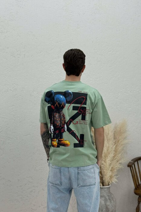 BACK IMAGE DESIGN MEN T-SHIRT MINT/MENTE - 4
